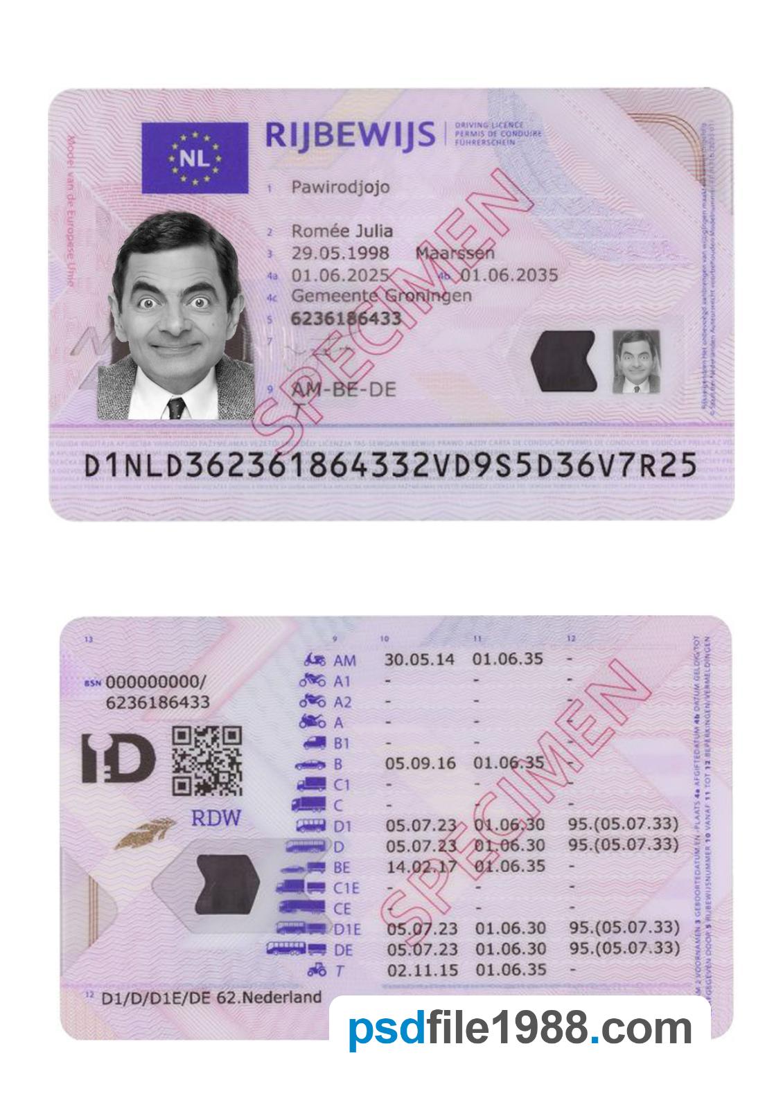 Netherlands Driving License 2025-Present